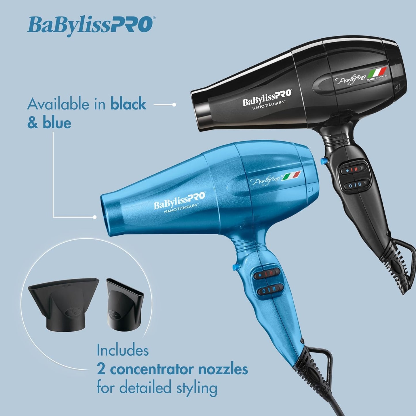 BaBylissPRO Hair Dryer, Nano Titanium Portofino 2000-Watt Blow Dryer, Hair Styling & Appliances