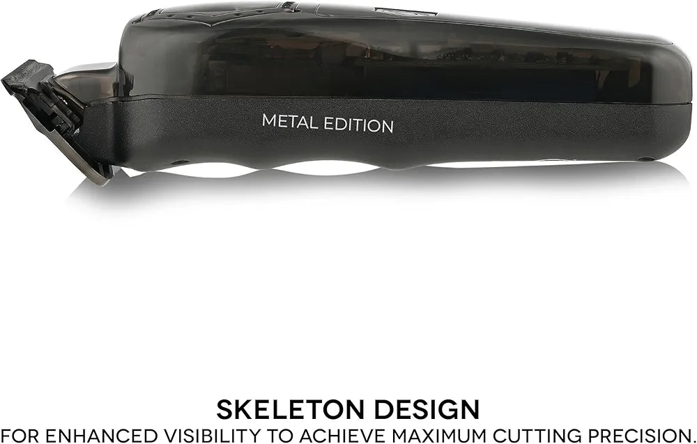 Stylecraft Instinct Trimmer Metal Edition by Gamma Più, Men's Professional Hair Clipper with Intuitive Torque Control, 180 Min Wireless Autonomy, 0 Gap Adjustable Blade, 3 Covers