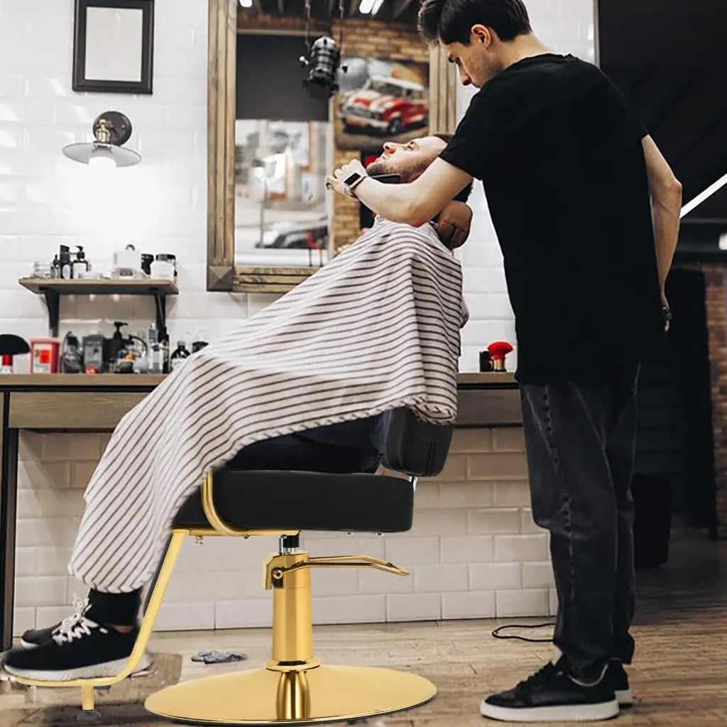 Black and Gold Salon Chair Professional Stylist Chair with Heavy Duty Hydraulic Pump Hair Salon Styling Chair 360 Degree Swivel