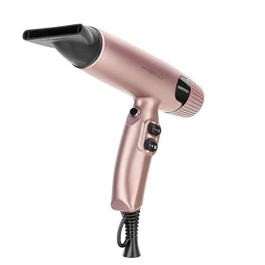 GAMMA+ Hybrid Professional Hair Dryer Lightweight, Ionic Technology, Low Noise with 2 Nozzles and Diffuser