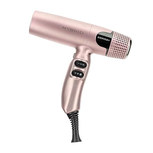 GAMMA+ Hybrid Professional Hair Dryer Lightweight, Ionic Technology, Low Noise with 2 Nozzles and Diffuser