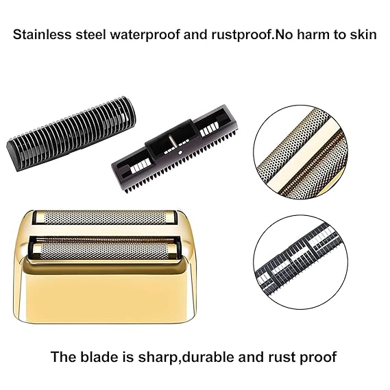 eplacement Foil and Cutters Compatible with BaBylissPRO Double Foil Shaver, Replacement Foil Compatible with BaBylissPRO FXFS2 Shaver, 1 counts (Gold)