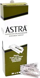 Astra Platinum Double Edge Safety Razor Blades,100 Blades (20 x 5)