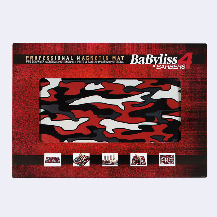 RED CAMO MAGNETIC STRIP BARBER MAT