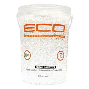 Eco Style Krystal Styling Gel - Adds Body and Shine to all Styles - Moisturizes and Maintains Healthy Hair - Strong, Weightless Hold - Ideal for any Hair Type and Color - Leaves No Residue - 80 oz