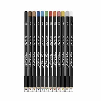 Level 3 Color Liner Pencils - Hair Tattoo, Hairline Outliner and Design Pen - Professional Barber Engraving and Portrait Lining Pencil, Black