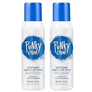 Punky Temporary Hair Color Spray, Bengal Blue, Non-Damaging Hair Dye for Instant Vivid Hair Color, 3.5 oz