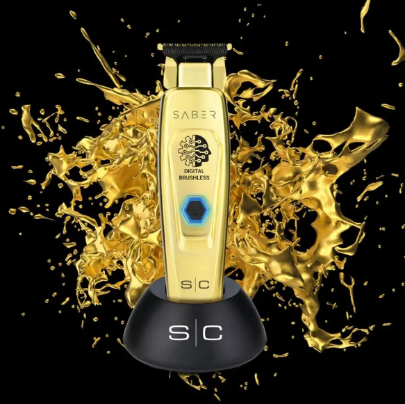 SABER - PROFESSIONAL FULL METAL BODY DIGITAL BRUSHLESS MOTOR CORDLESS HAIR TRIMMER - GOLD