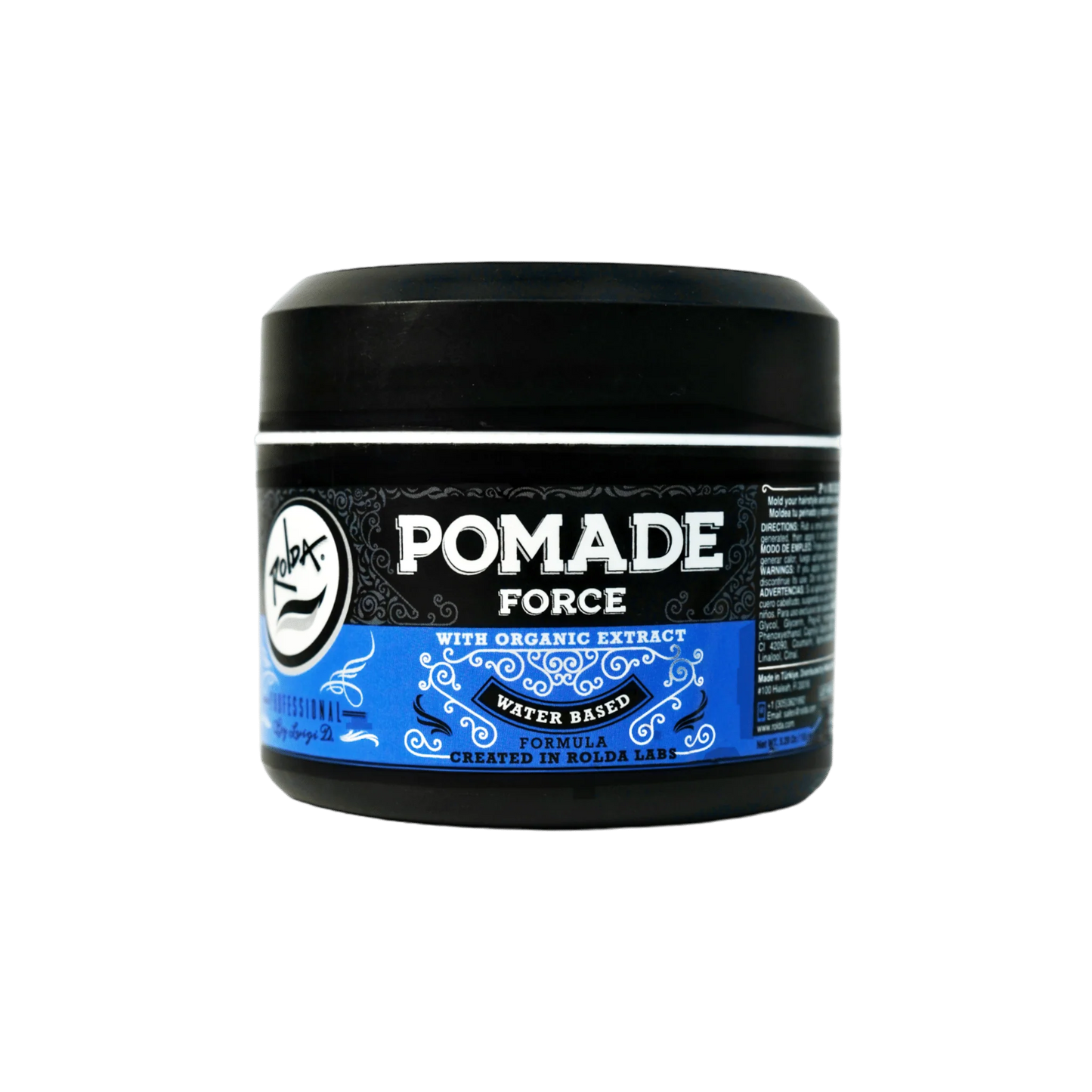 Rolda - Force Hair Pomade | Water Based Formula, Medium Hold, Medium Shine, Washes Out Easily, All Day Hold, Flake-free, Alcohol-free