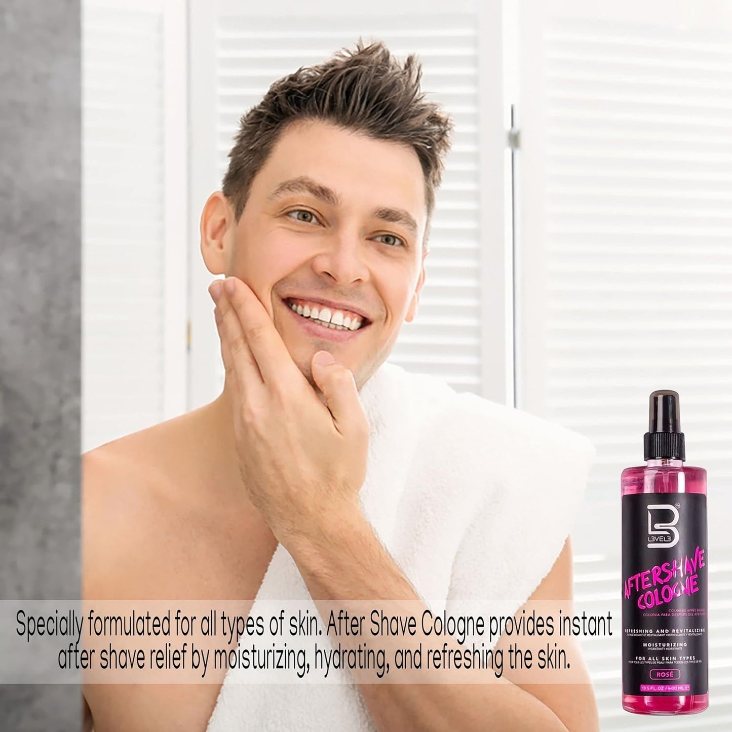 L3 Level 3 After Shave Spray Cologne - Softens Skin - Refreshes and Relieves Face and Skin - Moisturizing Formula Level Three After Shaving 13.5 FL.OZ / 400ML